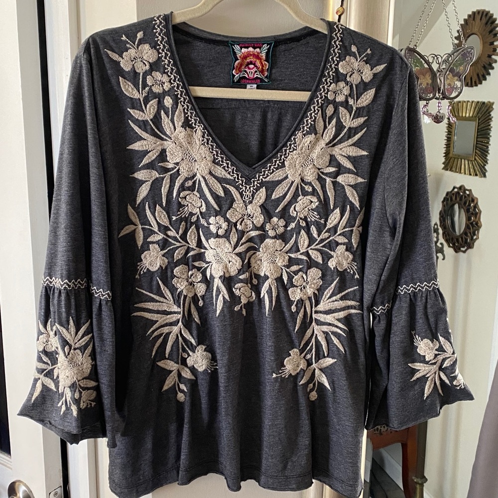 Johnny Was Embroidered Blouse